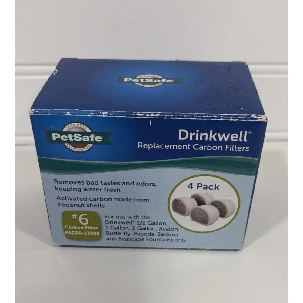 NEW 4 Pack PetSafe Drinkwell Replacement Carbon Filters #6 PAC00-13906 For Water